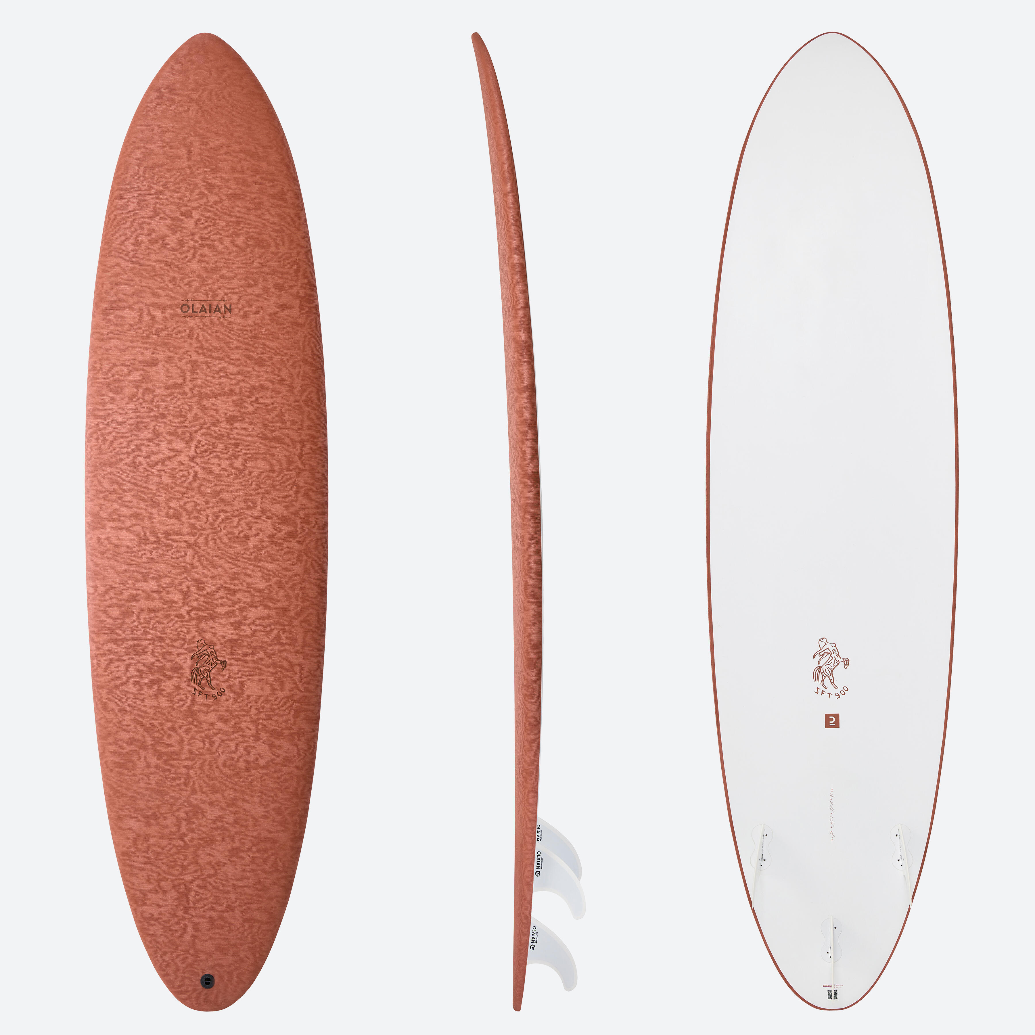 Surfboard 900 Epoxy Soft 7' mit 3 Finnen