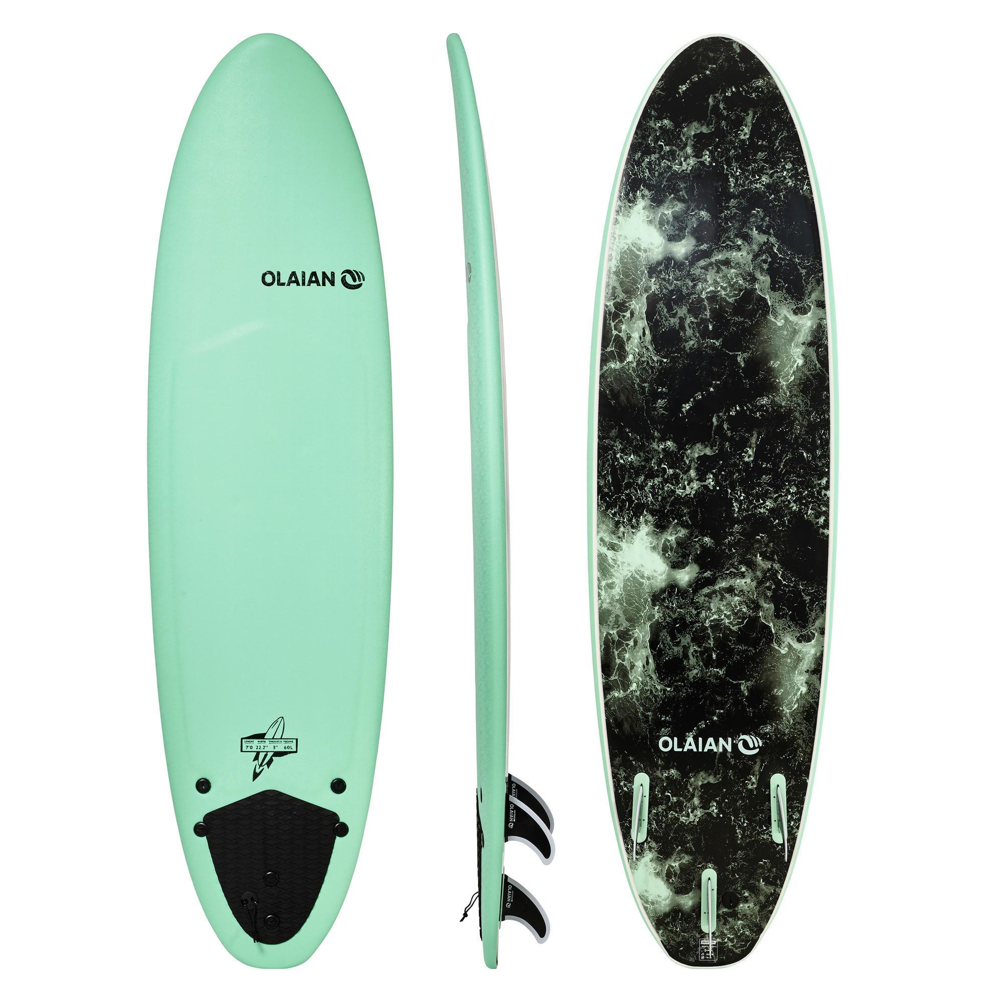 Surfboard 900 Schaumstoff Soft 7' Lieferung mit 3 Finnen